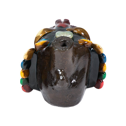 Sifflet Mystique du Mexique en forme de tête de Jaguar en Terre Cuite - Taille L - Fait Main – Son puissant semblable au cri du jaguar – Artisanat Traditionnel
