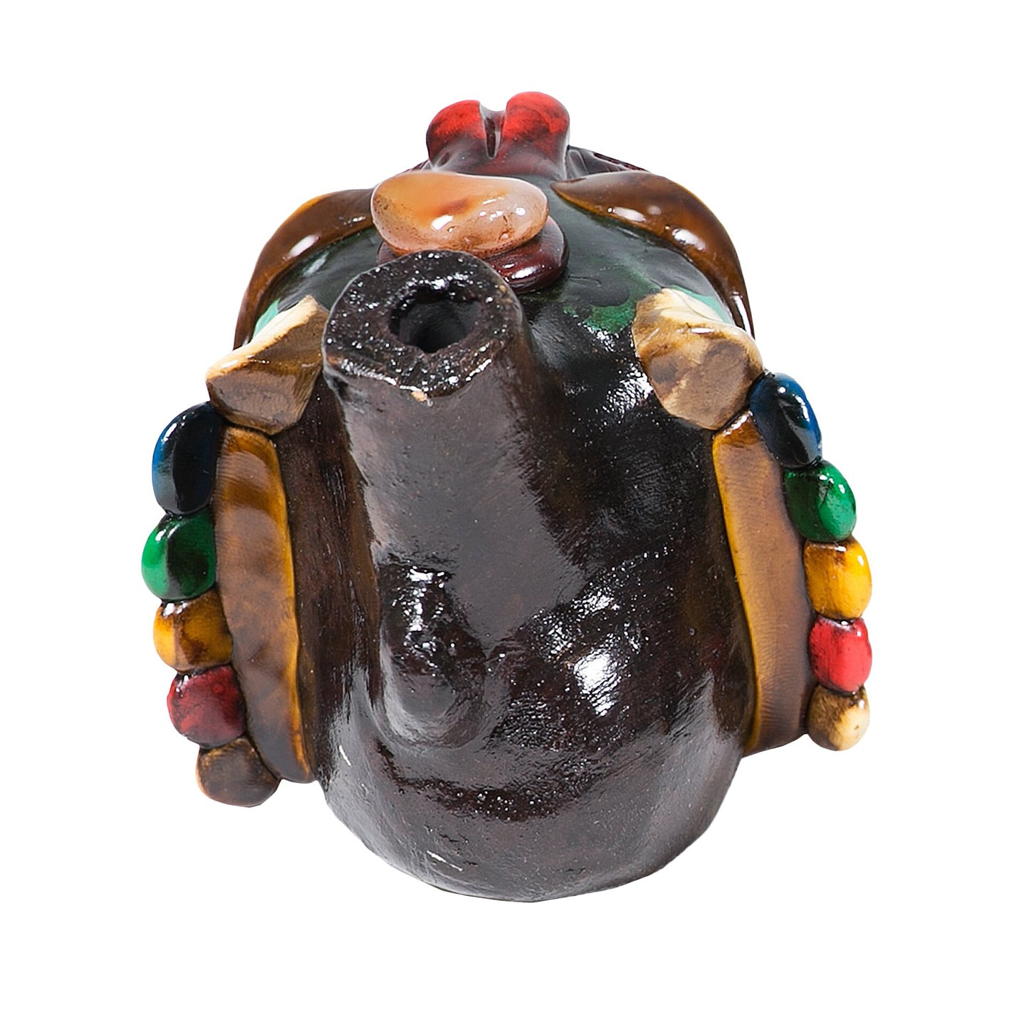 Sifflet Mystique du Mexique en forme de tête de Jaguar en Terre Cuite - Taille L - Fait Main – Son puissant semblable au cri du jaguar – Artisanat Traditionnel
