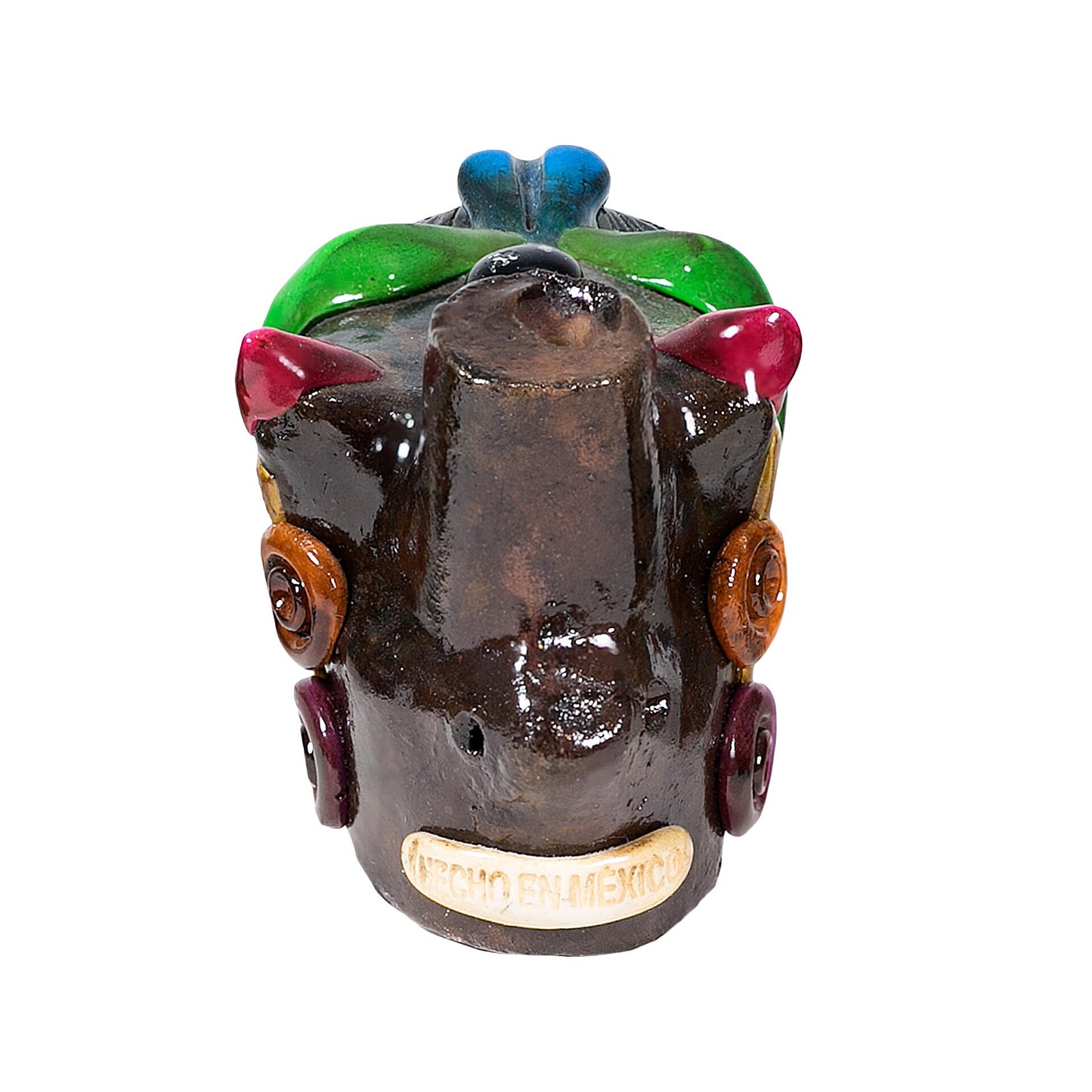 Sifflet Mystique du Mexique en forme de tête de Jaguar en Terre Cuite - Taille L - Fait Main – Son puissant semblable au cri du jaguar – Artisanat Traditionnel
