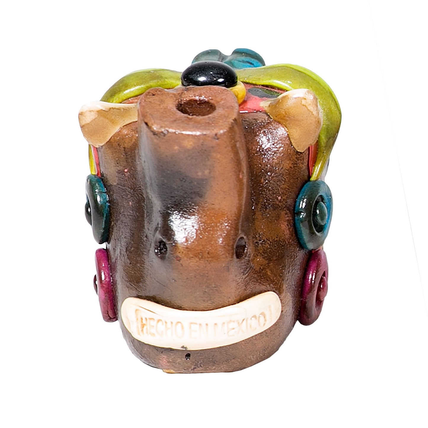 Sifflet Mystique du Mexique en forme de tête de Jaguar en Terre Cuite - Taille S - Fait Main – Son puissant semblable  au cri du jaguar – Artisanat Traditionnel