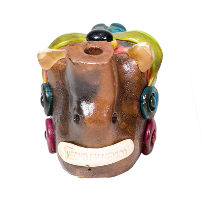 Sifflet Mystique du Mexique en forme de tête de Jaguar en Terre Cuite - Taille S - Fait Main – Son puissant semblable  au cri du jaguar – Artisanat Traditionnel