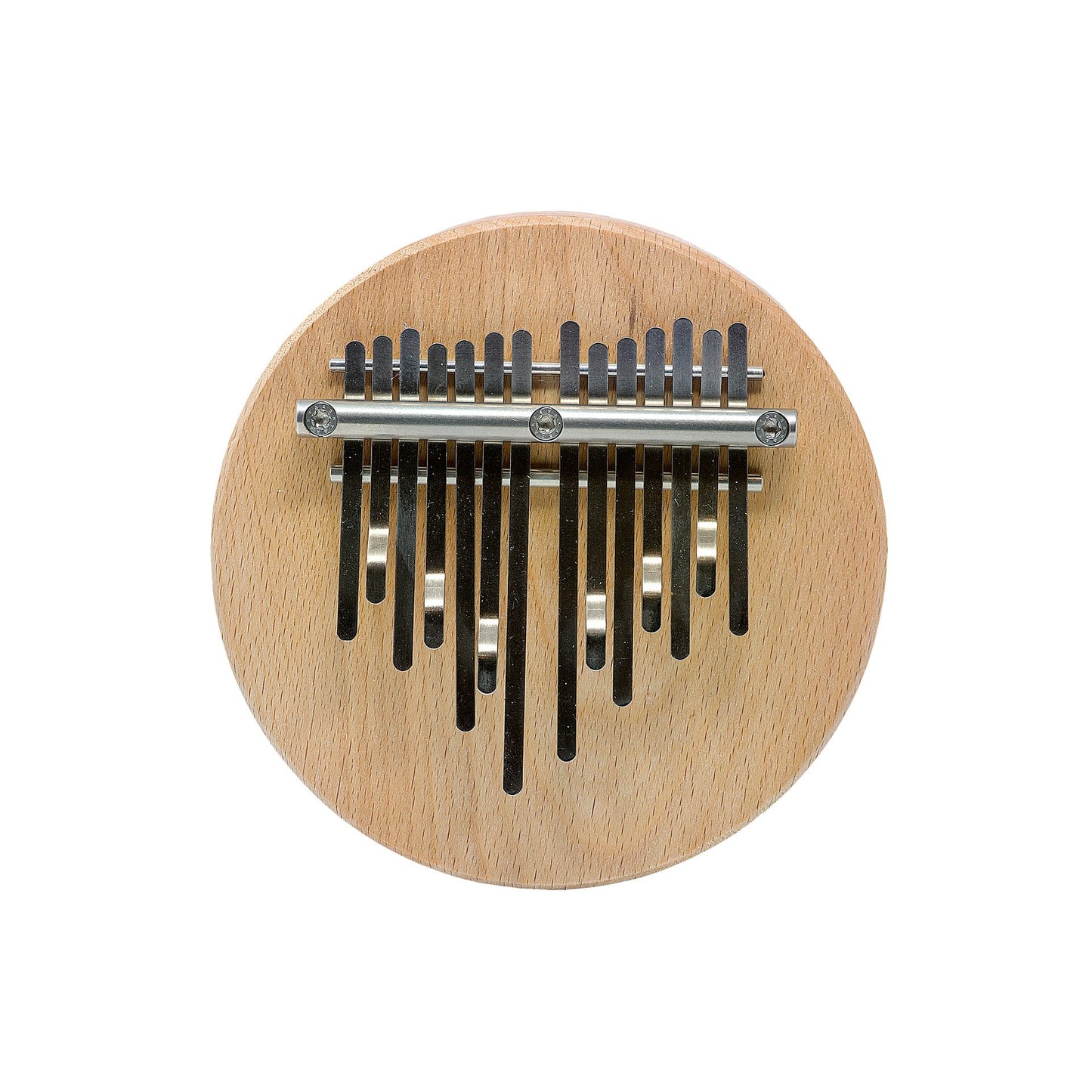 Kalimba 14 notes de chez 'Hands on Drum', avec ou sans aimant intégré (pour fixation sur un cajon ou un tambour). •Ø 14 centimètres - 14 × 14 × 5 cm
