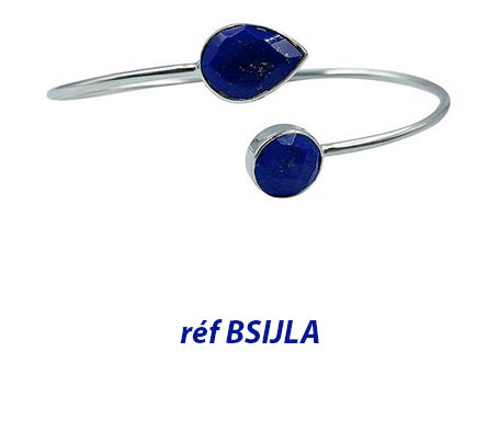 Collection de bracelets de type 'Jonc' en Argent 925 : Amethyste, Lapis, Labradorite, Pierre de Lune !