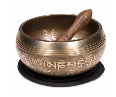 Bol chantant avec gravures – 8 ou 10 cm (180-300 g) – Coffret complet de voyage, parfait !