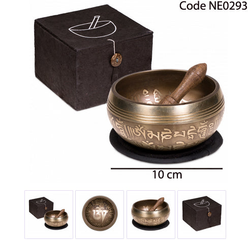 Bol chantant avec gravures – 8 ou 10 cm (180-300 g) – Coffret complet de voyage, parfait !