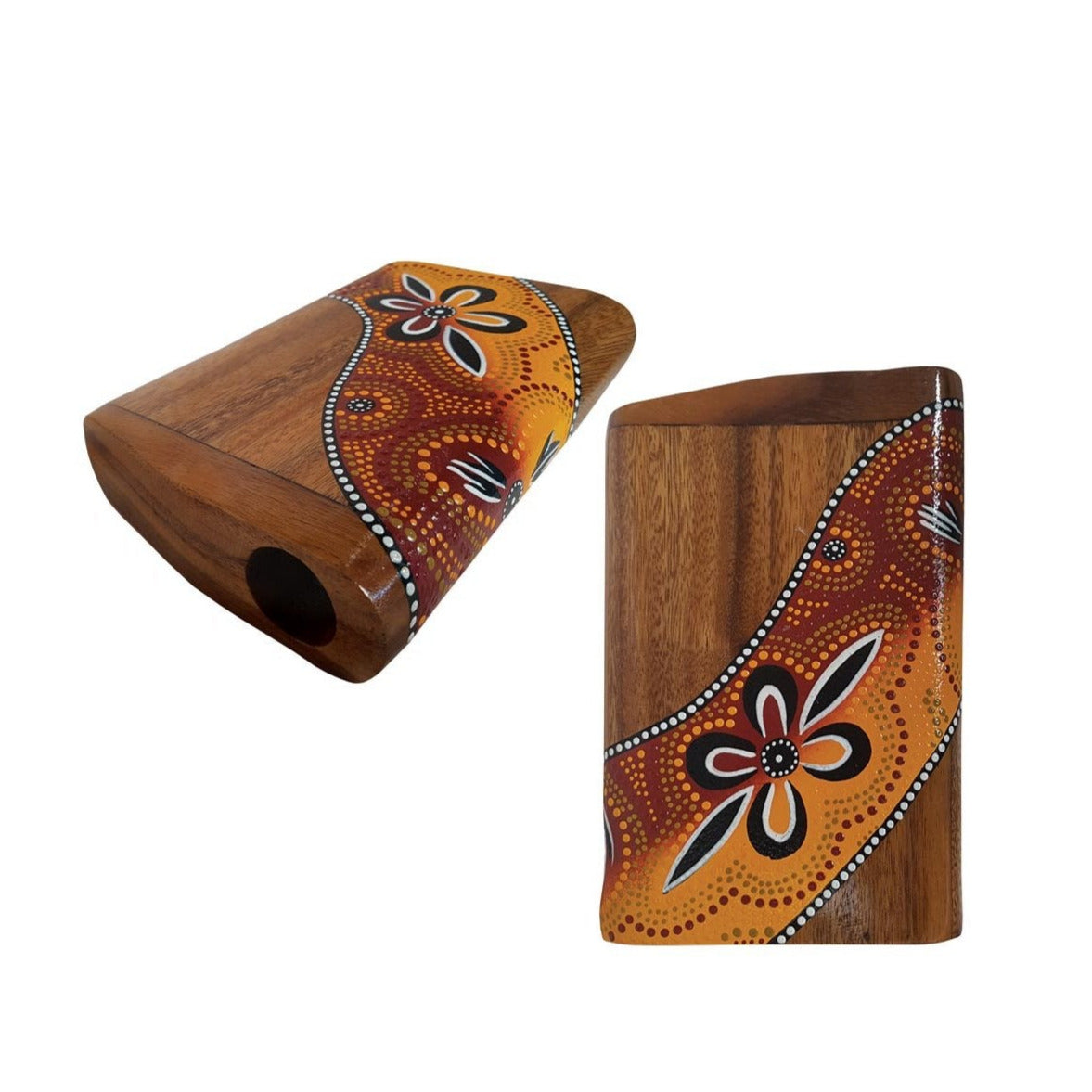 Didgeridoo de voyage en bois, 23x17x6 cm - 450 et 570 g. Accordages au choix, parfait pour le transport, prend peu de place !