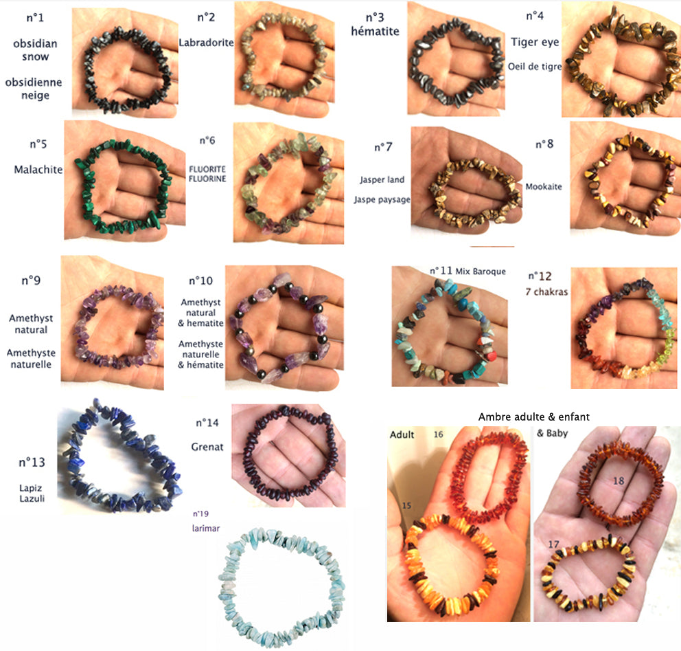 Collection de bracelets 'Baroque', perles de formes naturelles. Longueur au choix de 17 à 21 cm, avec fil de haute résistance !