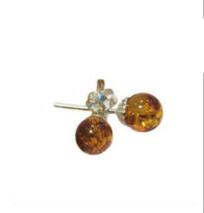 Puces/ Clous/ Boucles d'oreilles en Ambre, qualité AA à AAA. Finition Argent 925 !