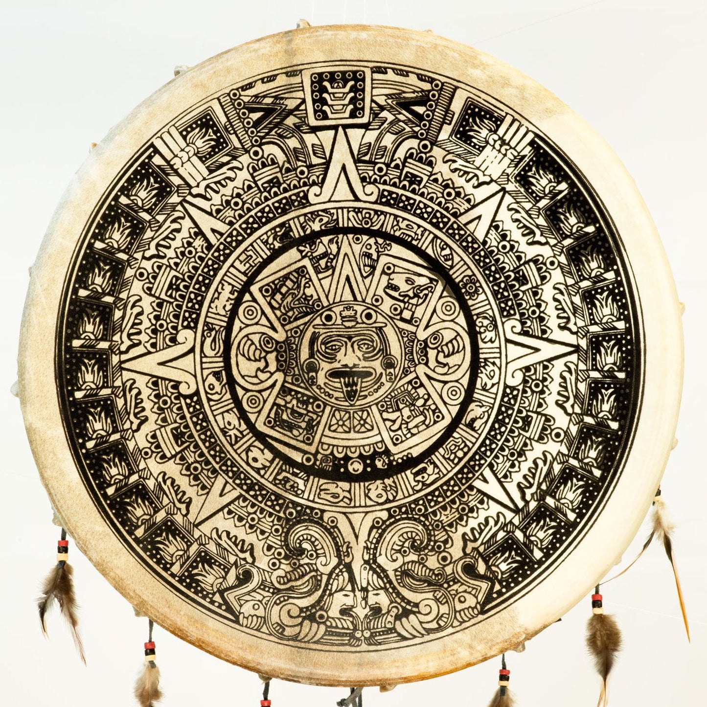 Tambour chamanique avec motif "Maya" –  Modèles Ø 50 et 60 cm – Vendu avec maillet !