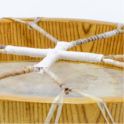 Tambour chamanique en peau de chèvre non tannée – Finitions traditionnelles – Ø 40, 50 ou 60 cm – Fourni avec maillet !