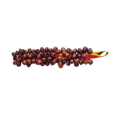 Hochets en grappes de coquilles de noix de juju (70 à 80), cousu sur un bracelet avec deux boucles - 4 graines au choix