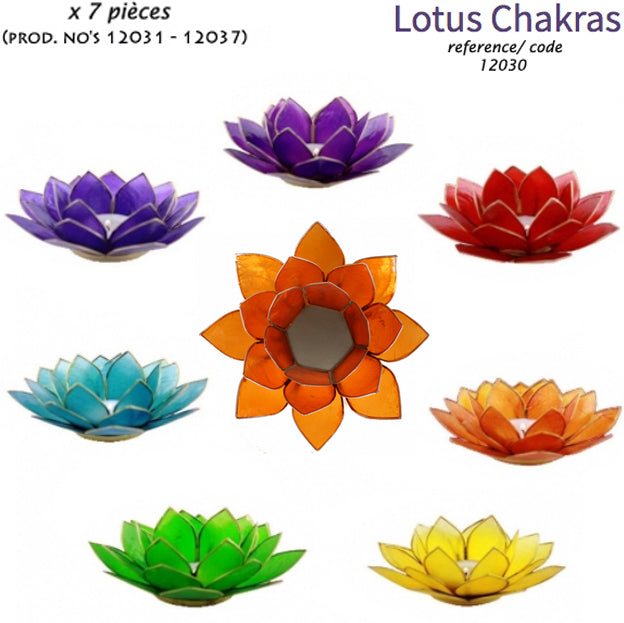 Bougeoirs “Lotus” en coquillage Capiz – 13,5x5,5 ou 15x10,5 cm – Couleurs sublimes et reflets incroyables !