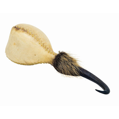 Hochet avec manche en corne de Chamois et peau de chèvre - 2 sons au choix - 35/ 40cm