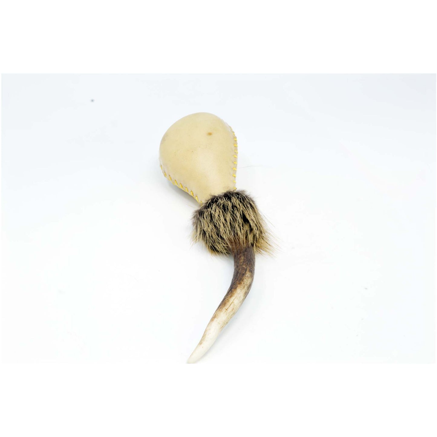 Hochet en bois de Cerf et peau de vachette - 3 tailles au choix - 2 sons au choix