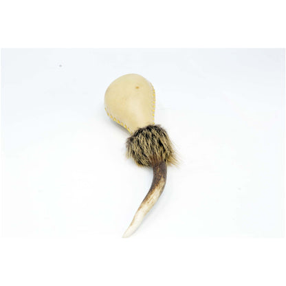Hochet en bois de Cerf et peau de vachette - 3 tailles au choix - 2 sons au choix
