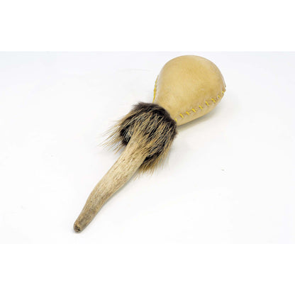 Hochet en bois de Cerf et peau de vachette - 3 tailles au choix - 2 sons au choix