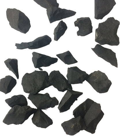 Shungite argentée – vente au kg, 3 tailles disponibles de 3 à 18 cm – protège des ondes et favorise l’ancrage, idéale pour la lithothérapie