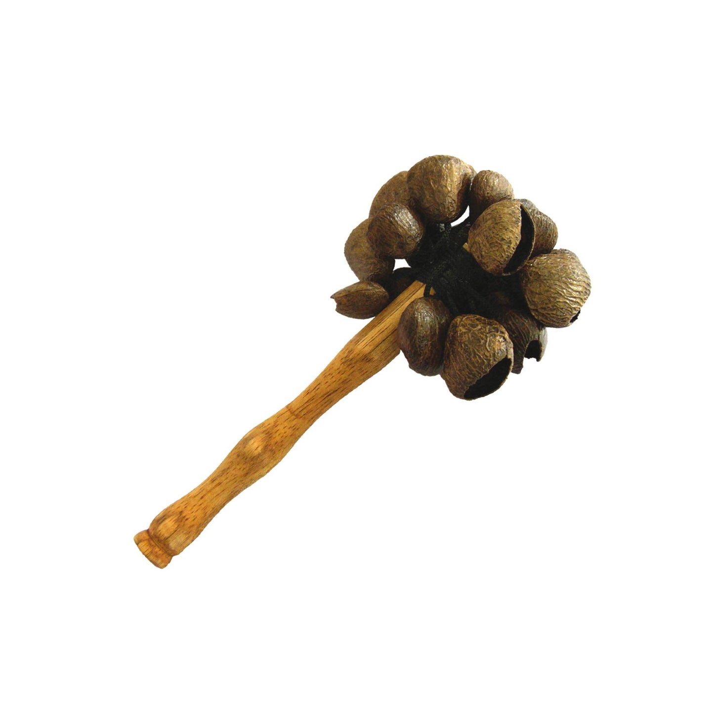 Hochets avec manche en bois et coquilles de graines, construction très robuste - 4 graines au choix
