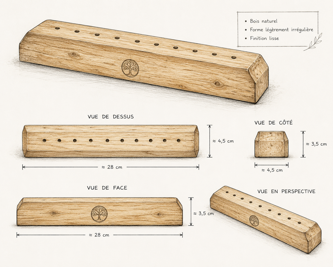 Support bois pour diapasons fait main - Réalisation sur mesure selon vos besoins et vos envies !