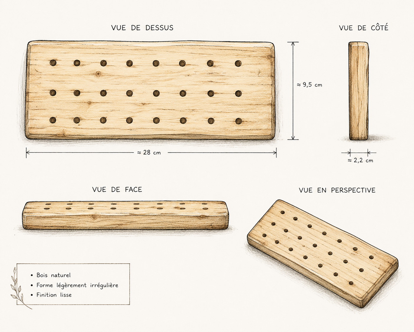 Support bois pour diapasons fait main - Réalisation sur mesure selon vos besoins et vos envies !