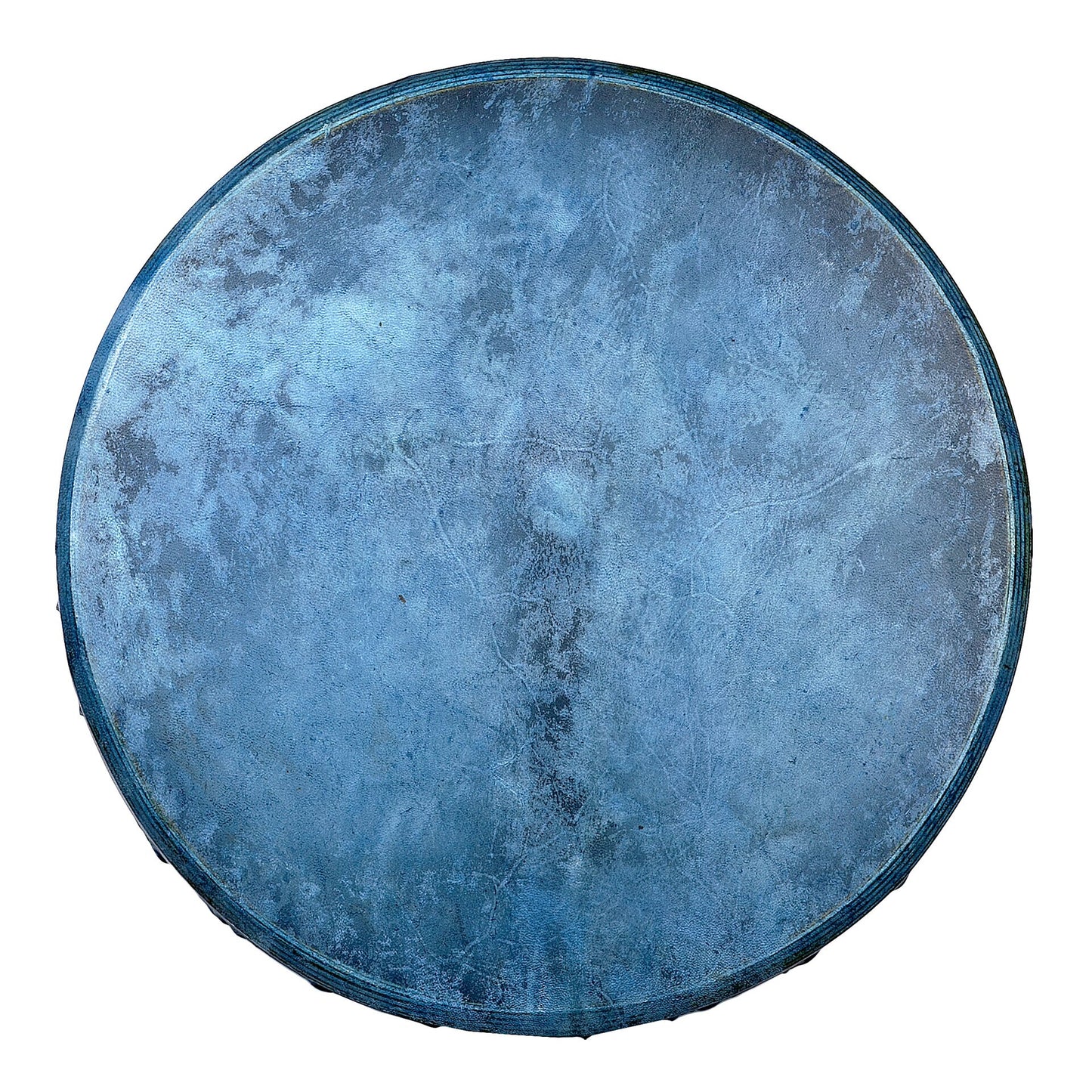 tambour chamanique peau de chèvre bleue et cadre bois