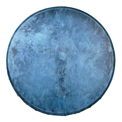 tambour chamanique peau de chèvre bleue et cadre bois