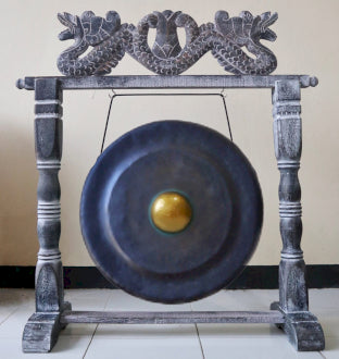 Gong artisanal traditionnel de Bali – Ø 25 cm – Vendu avec support sur mesure et maillet !