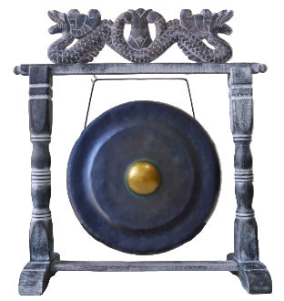 Gong artisanal traditionnel de Bali – Ø 25 cm – Vendu avec support sur mesure et maillet !